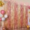2-Pack Pink & Rose Gold Foil Fringe Curtains 3.3x6.6ft Party Backdrop Decorations